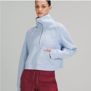 Scuba Oversized Funnel-Neck Half Zip Top